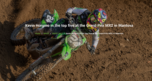 Kevin Horgmo in the top five at the Grand Prix MX2 in Mantova